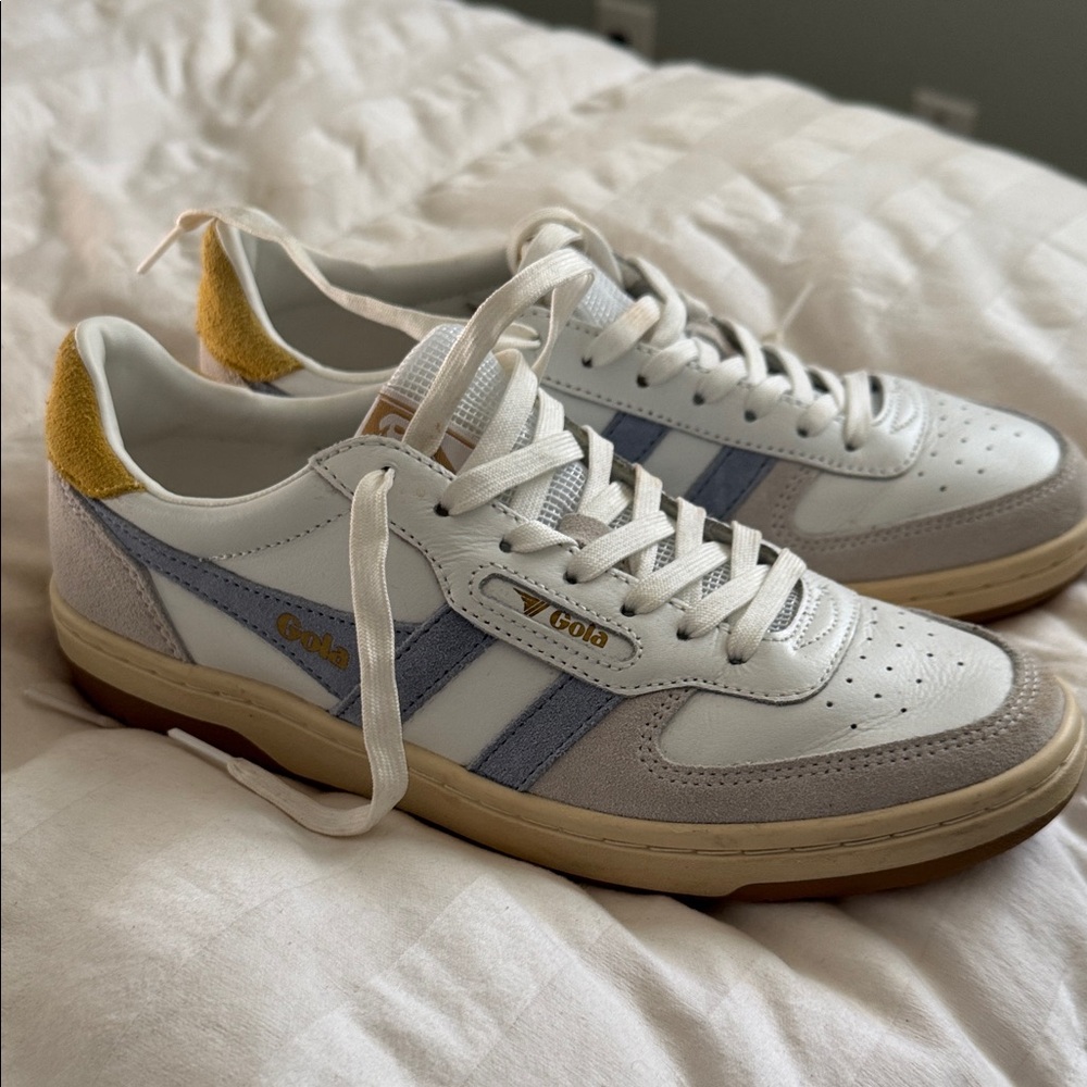 Gola women’s  White, Gray, and Gold Sneakers